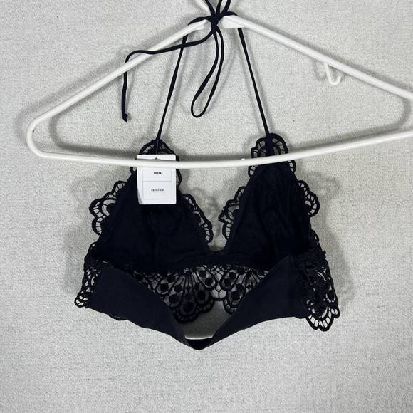 Out From Under Urban Outfitters Lace Halter Bra Womens Size Medium Black - Picture 2 of 5